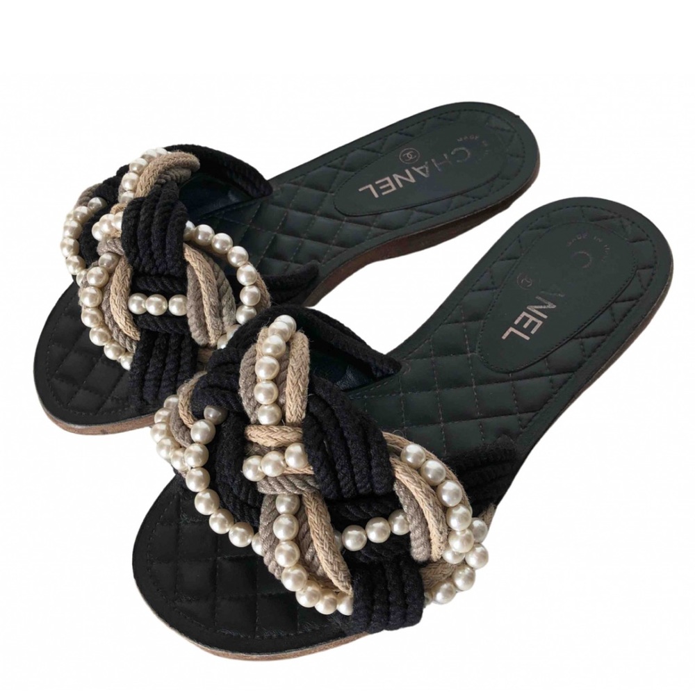 Chanel rope and pearls sandals